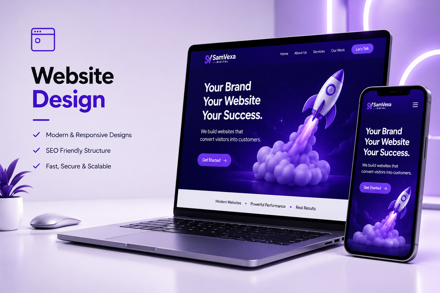Modern responsive website design by SamVexa Digital