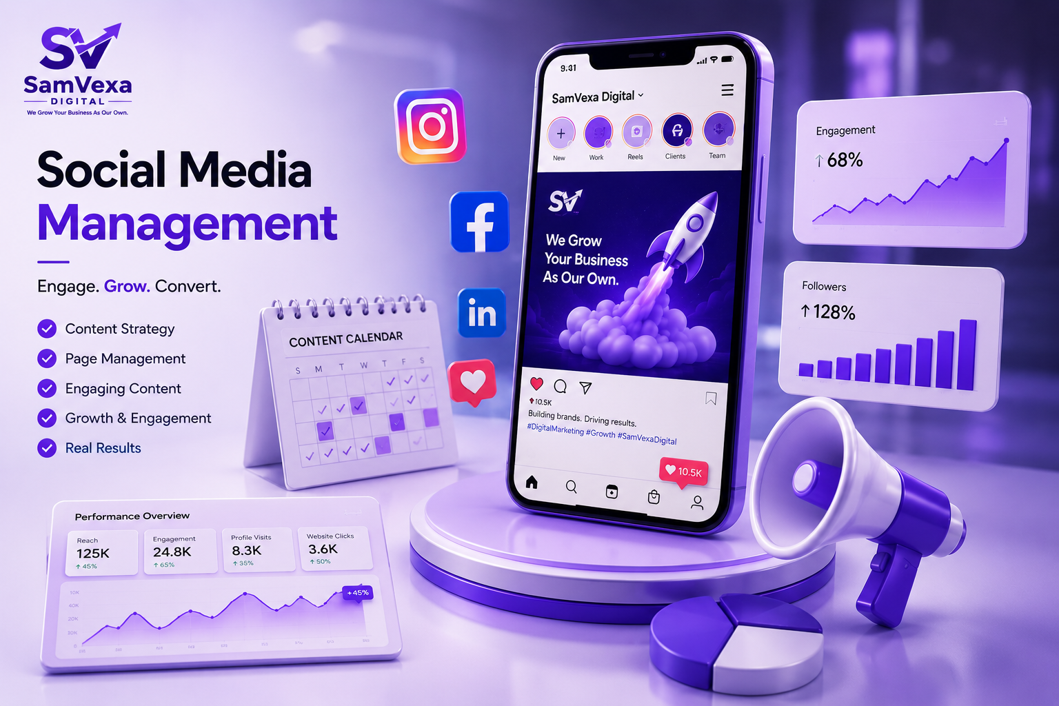 Social media growth by SamVexa Digital